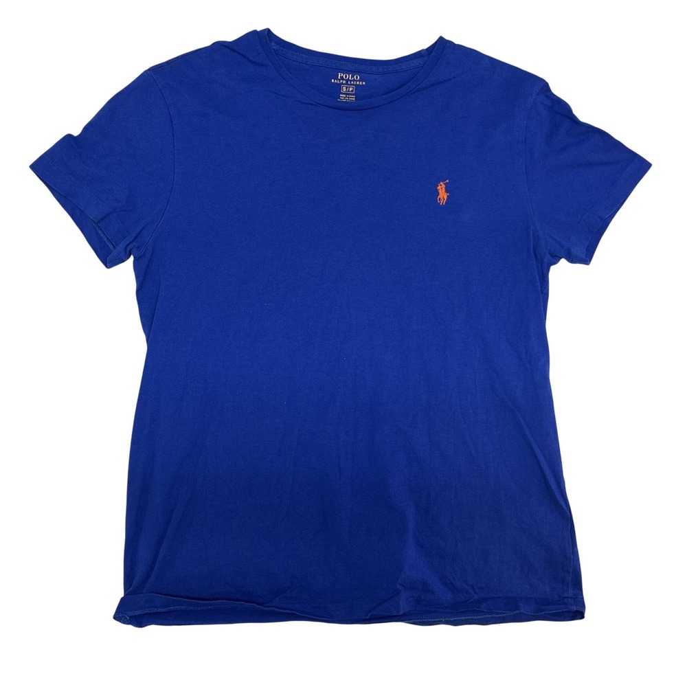 Polo Ralph Lauren Mens Royal Blue Orange Pony Logo Cotton T-Shirt Small
